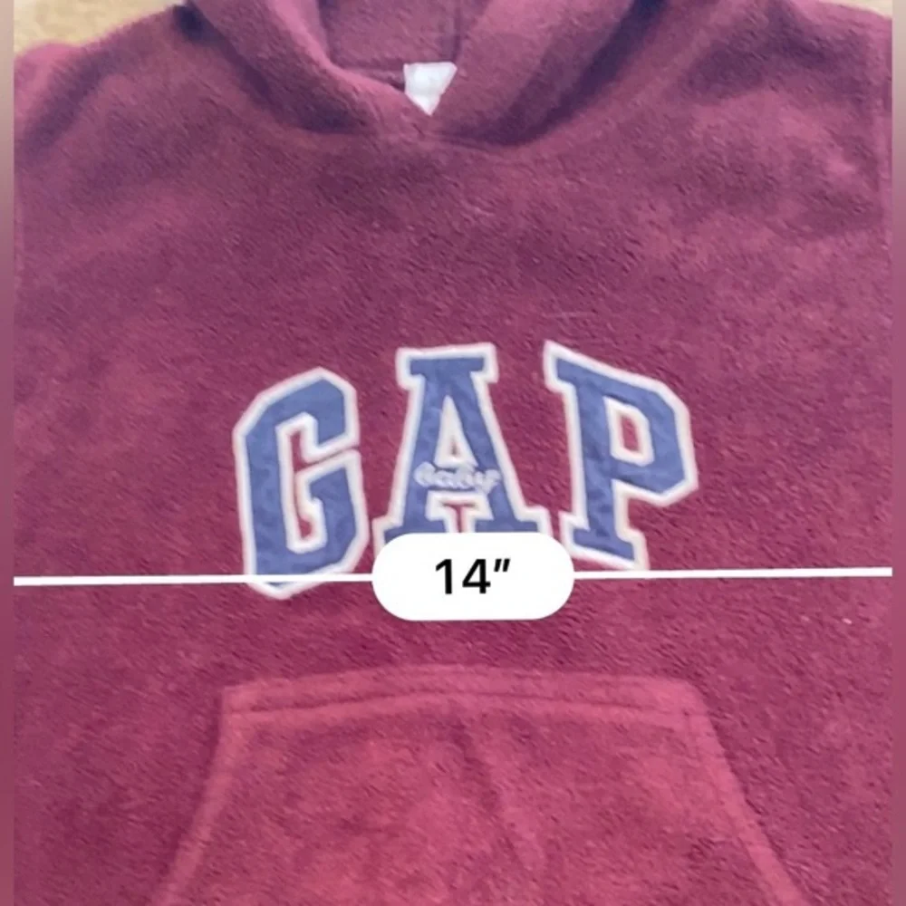 Vintage Baby Gap‎ 3xl 30-36 Month Maroon Graphic 100% Polyester Hoodie